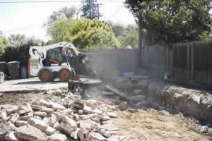 our Hayward swimming pool demolition team are excavating a pool